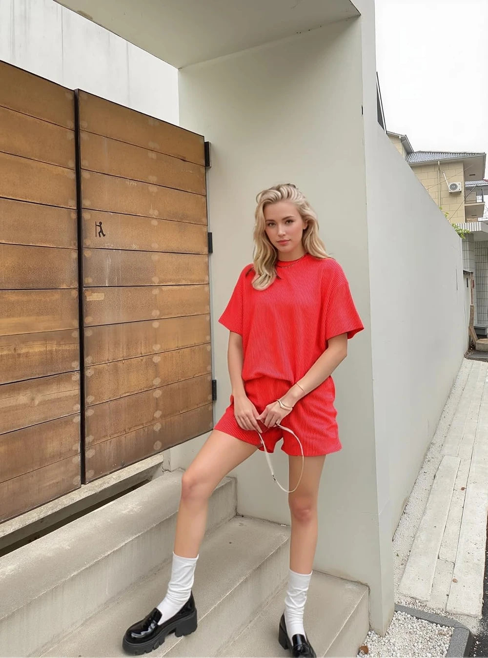 Ribbed Knit Short Set
