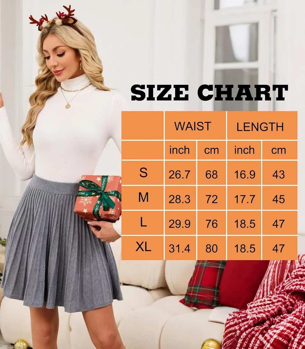 Pleated Knit Mini Skirt