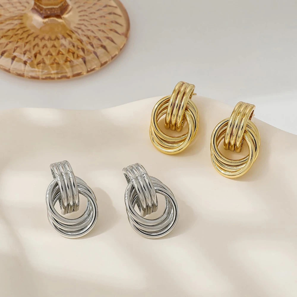 Chunky Gold Knot Earrings