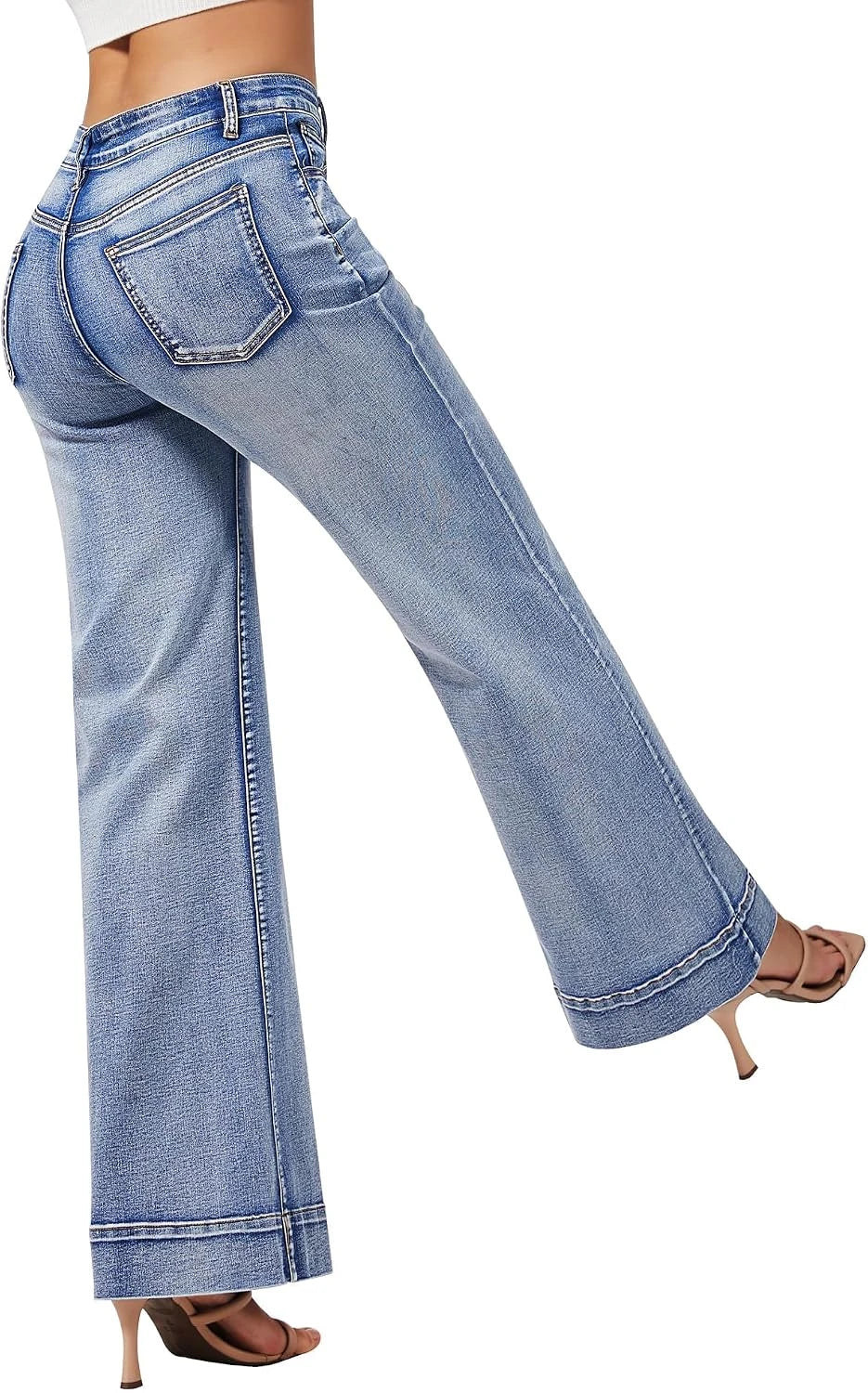 Roswear Stretchy Wide Leg Jeans