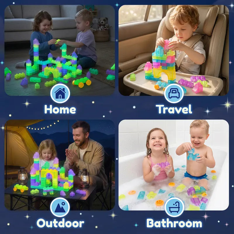 JOYSPOT Gummy Blocks Squishy Jelly Texture, Multi-Color Stacking Building Blocks Toy, Non-Toxic Sensory Play School Use, Safe Squeezable & Stretchable Stress-Relief,Gift for Kids Early Learning Preschool STEM ADHD Bathtoy Christmas Gifts, Halloween Gifts