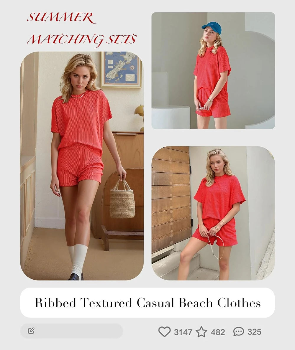 Ribbed Knit Short Set
