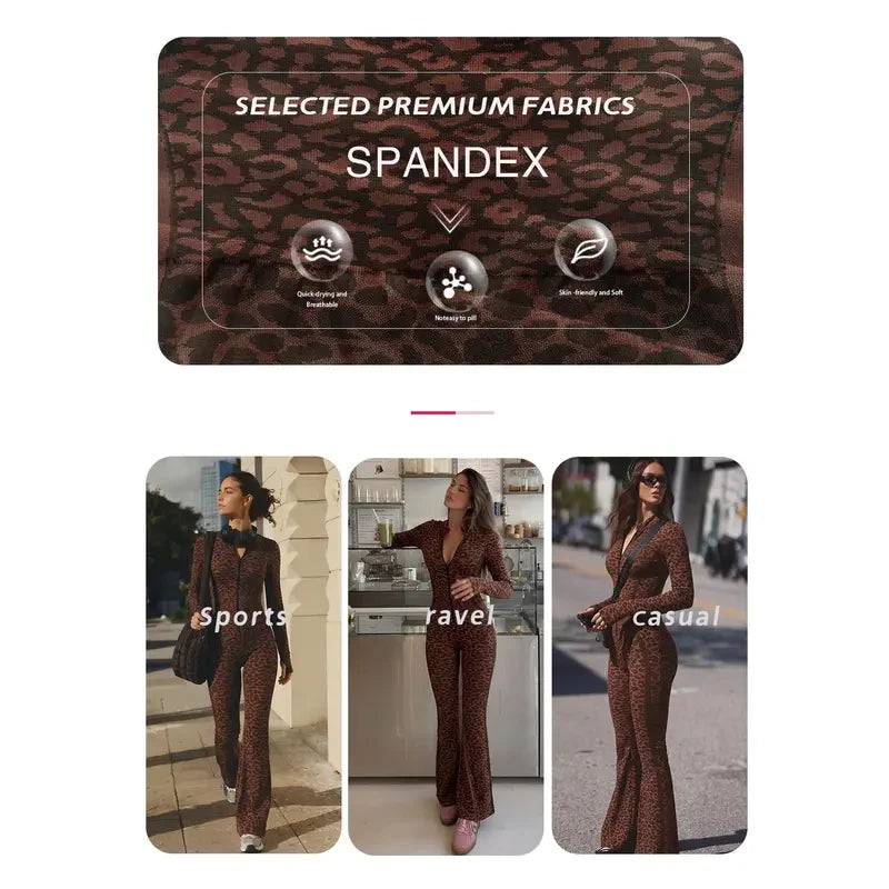 Seamless Leopard Yoga Suit