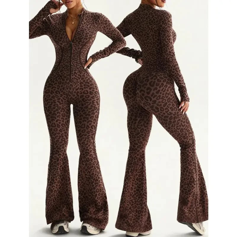 Seamless Leopard Yoga Suit