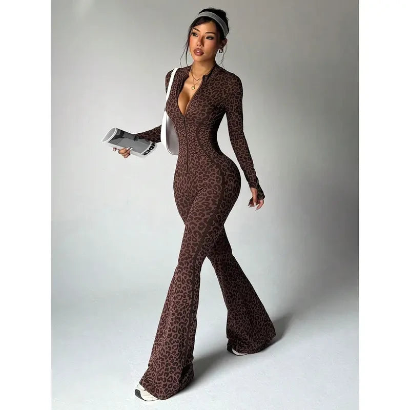 Seamless Leopard Yoga Suit