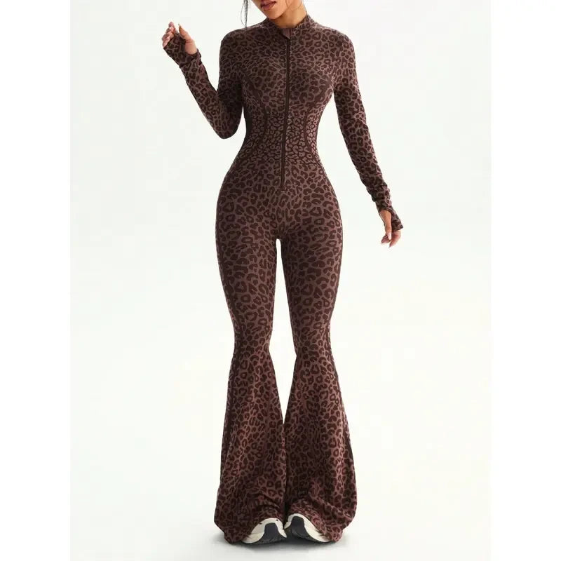 Seamless Leopard Yoga Suit