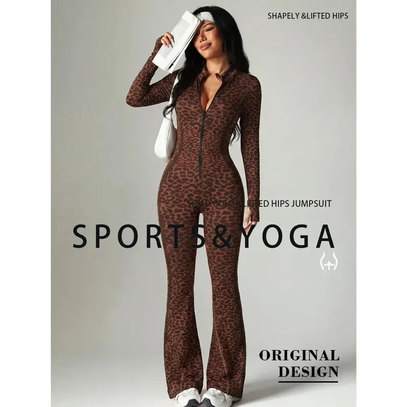 Seamless Leopard Yoga Suit
