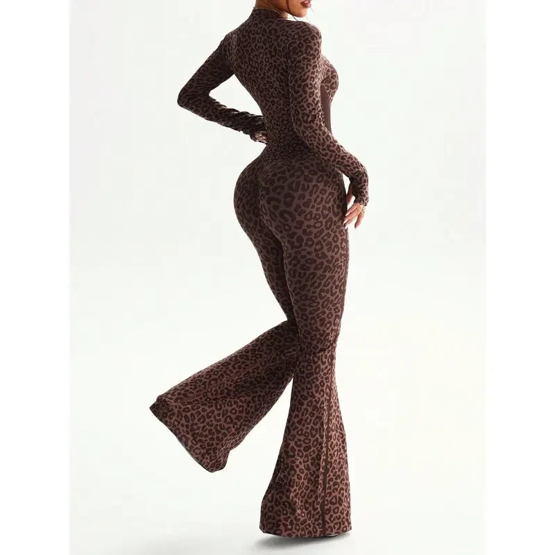 Seamless Leopard Yoga Suit