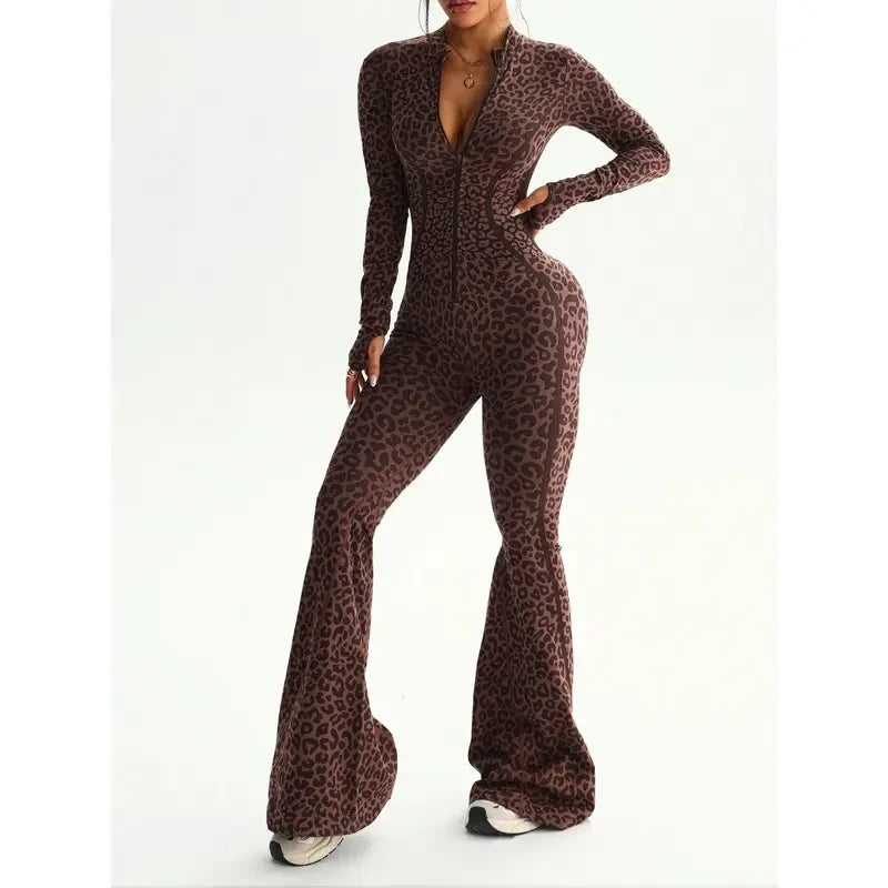 Seamless Leopard Yoga Suit