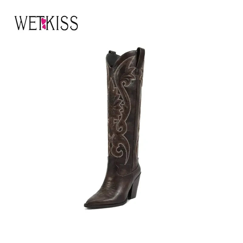 Wetkiss Western Cowgirl Knee High Boots