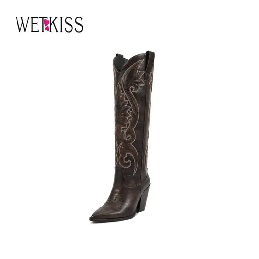 Wetkiss Western Cowgirl Knee High Boots