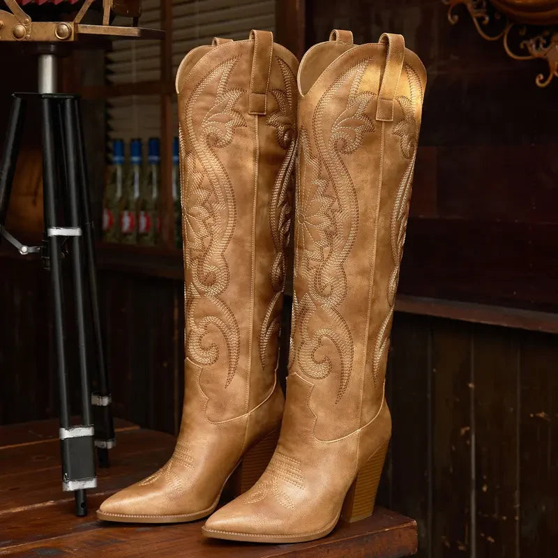 Wetkiss Western Cowgirl Knee High Boots