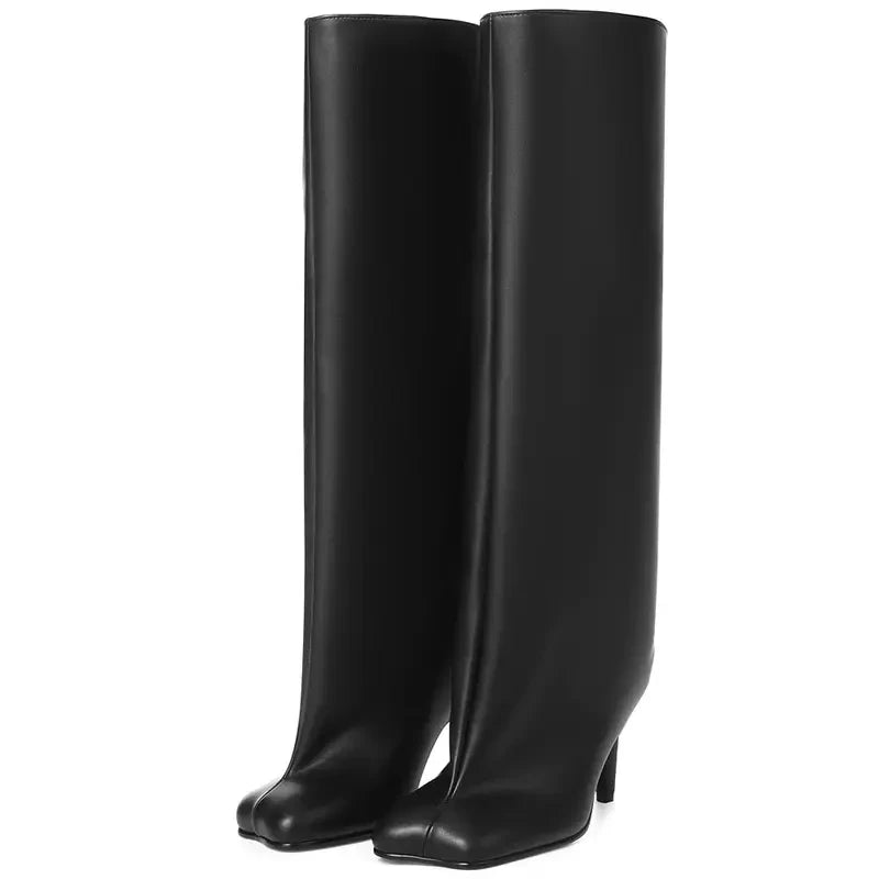 Chic Suede Square Toe Knee High Boots