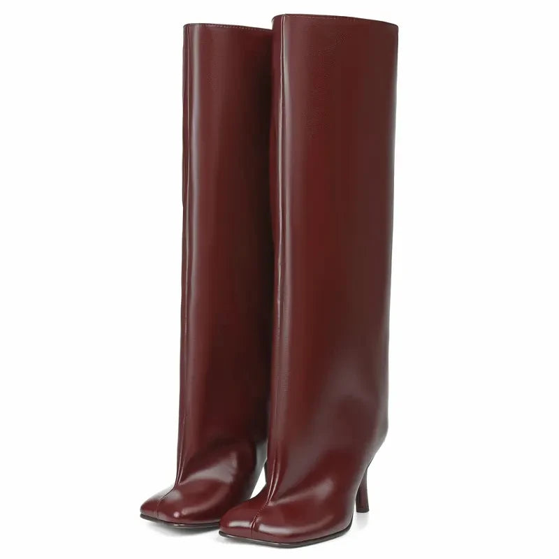 Chic Suede Square Toe Knee High Boots