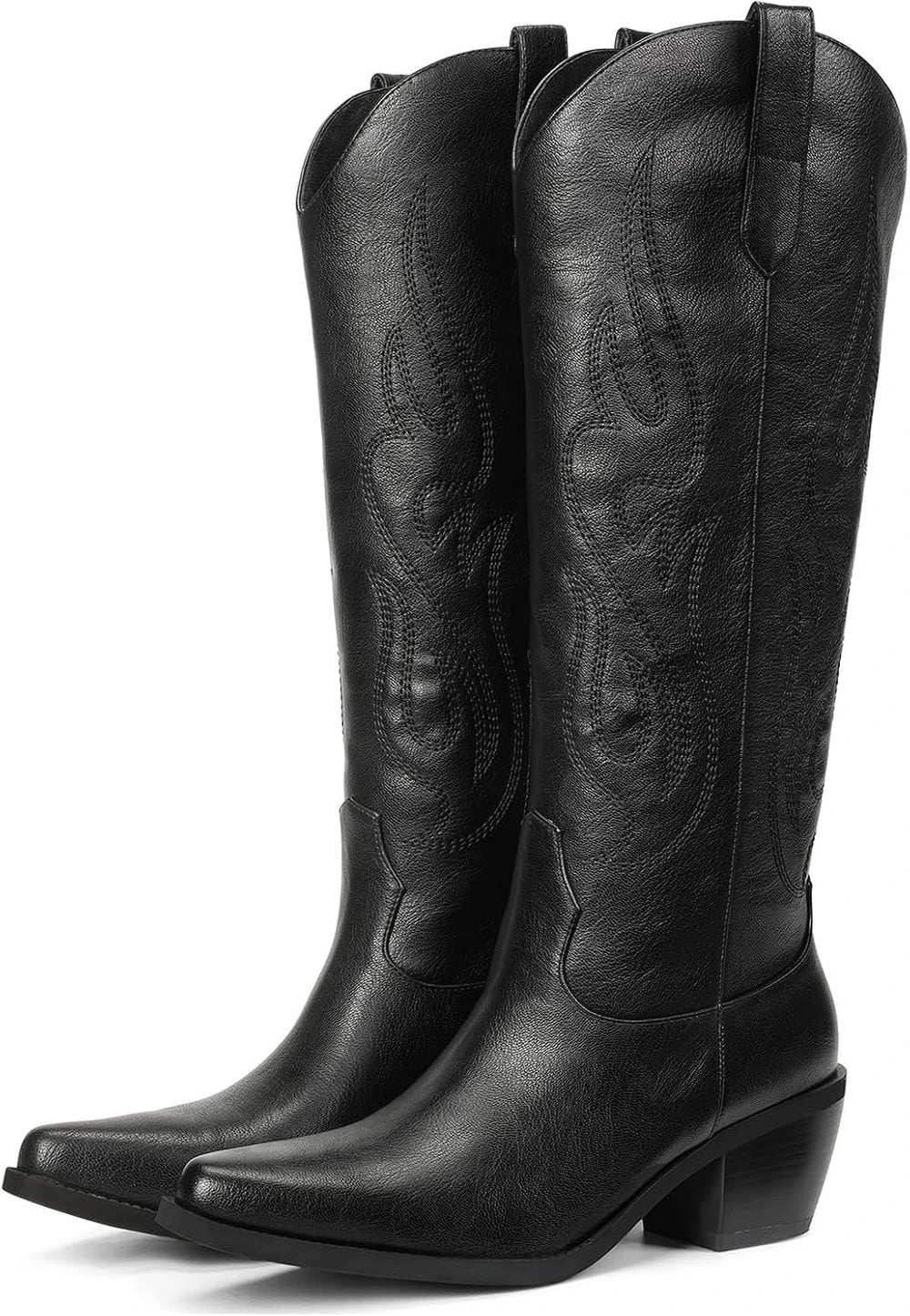 Embroidered Knee High Cowboy Boots