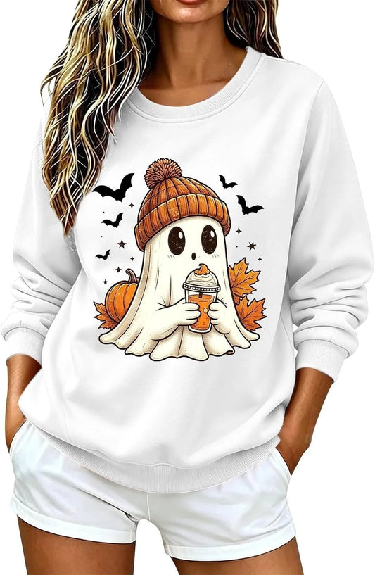 Pumpkin Ghost Printed Sweatshirt