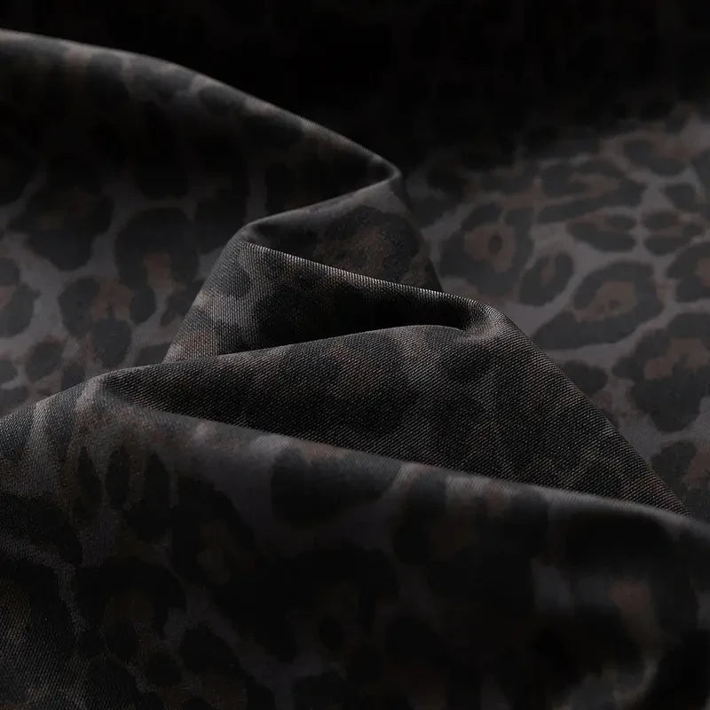 Vintage Leopard Print Fleece Lined Jacket