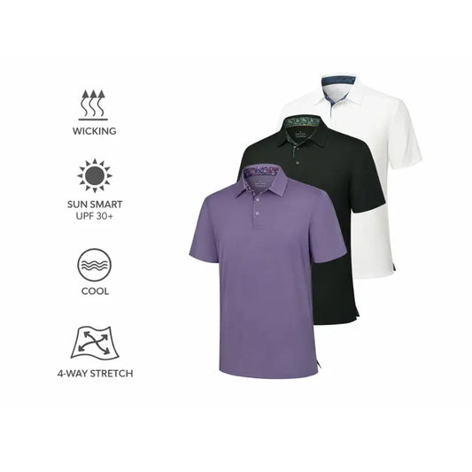 AMZPURE Men's Cotton Polo Shirts