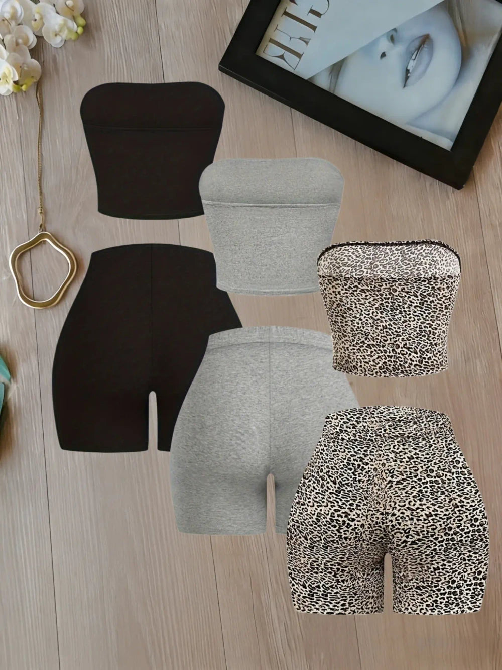 Leopard Three-Piece Outfit Set