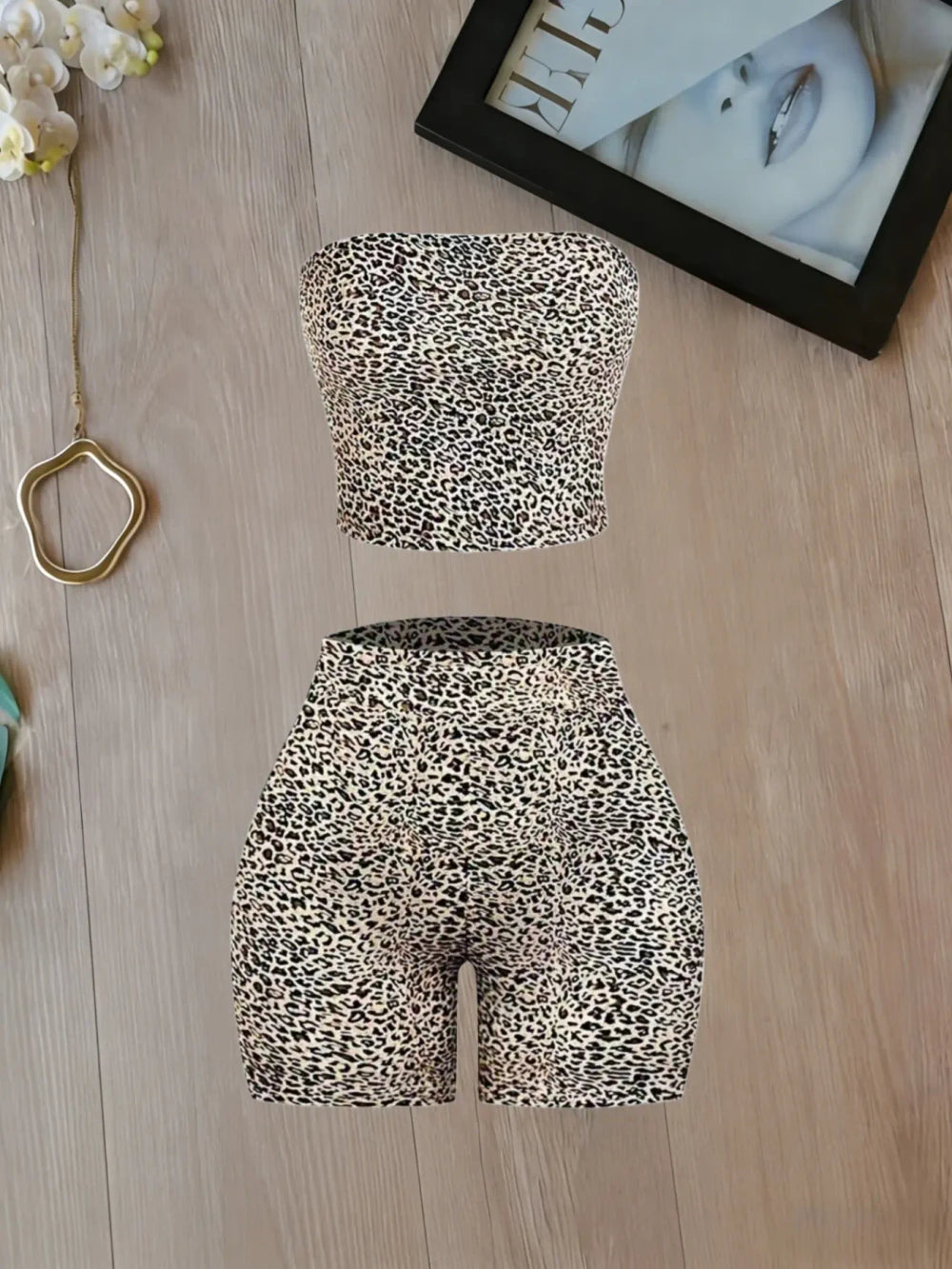 Leopard Three-Piece Outfit Set