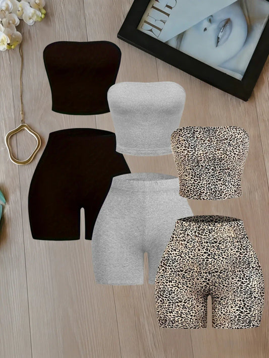 Leopard Three-Piece Outfit Set