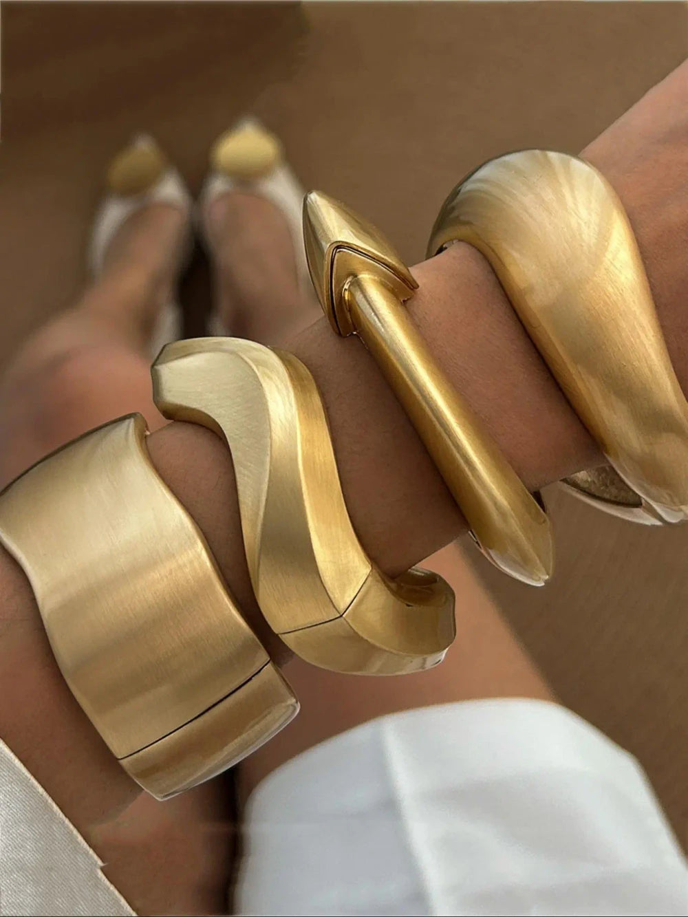Punk Style Irregular Cuff Bangle Set