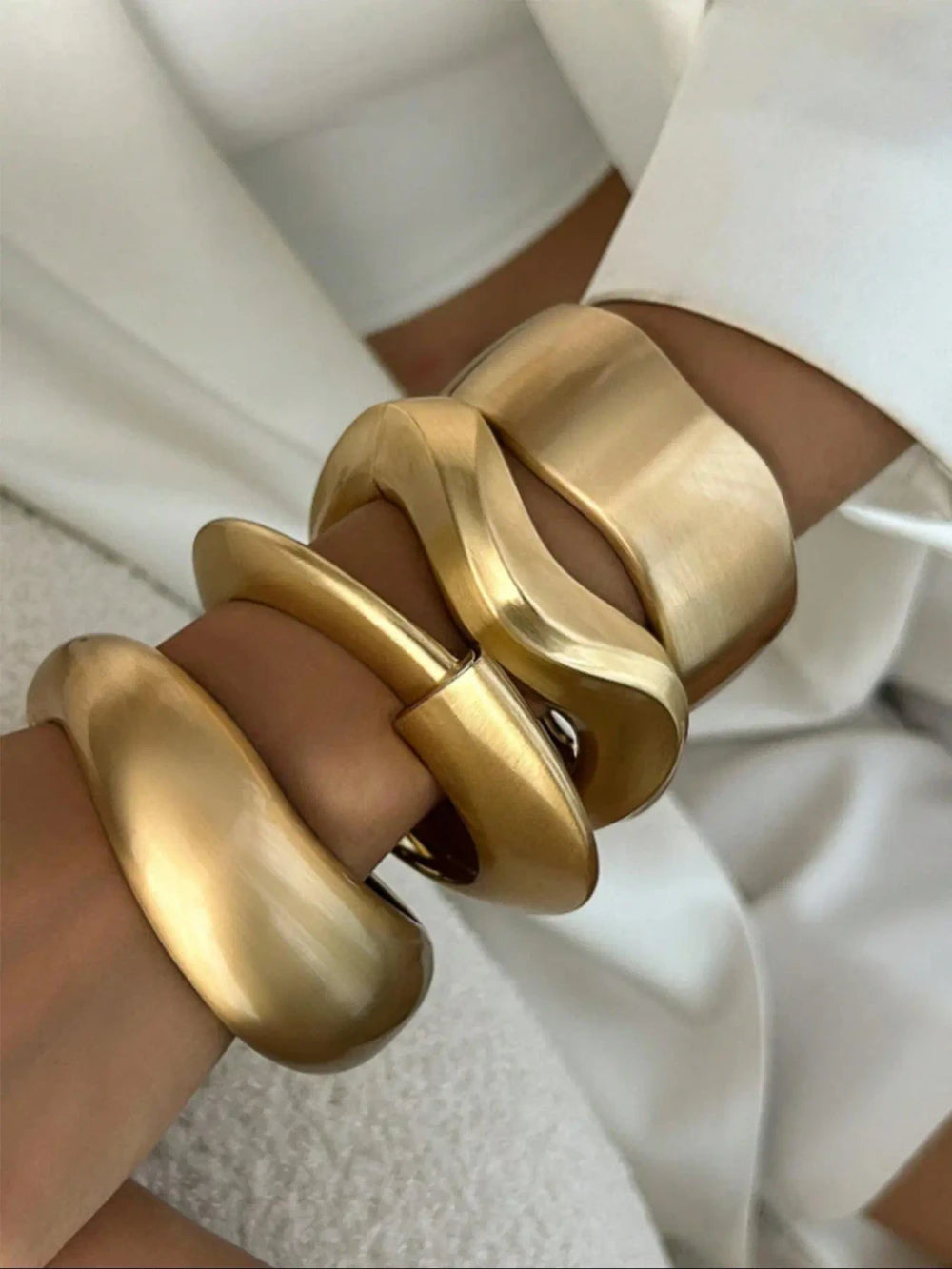 Punk Style Irregular Cuff Bangle Set