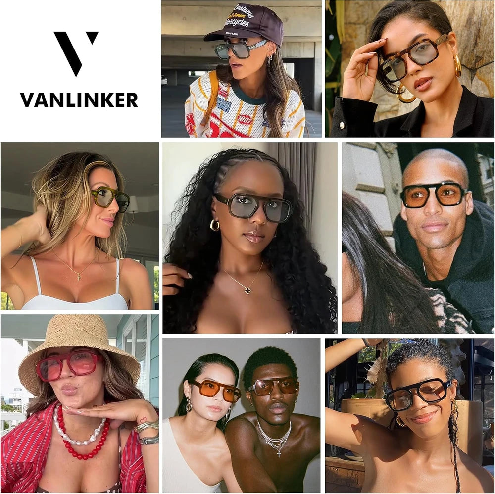 Retro Square Aviator Sunglasses