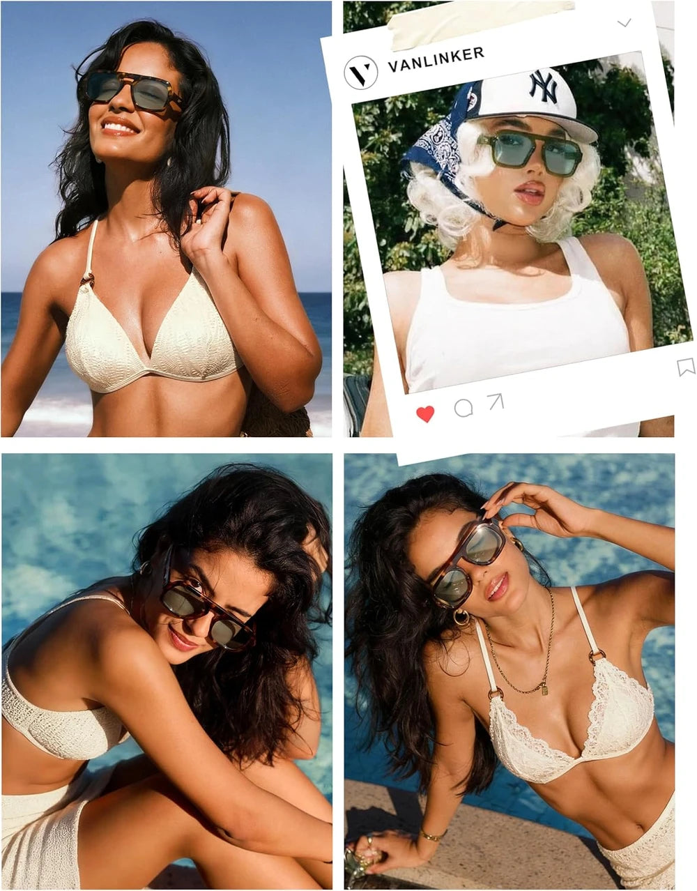 Retro Square Aviator Sunglasses