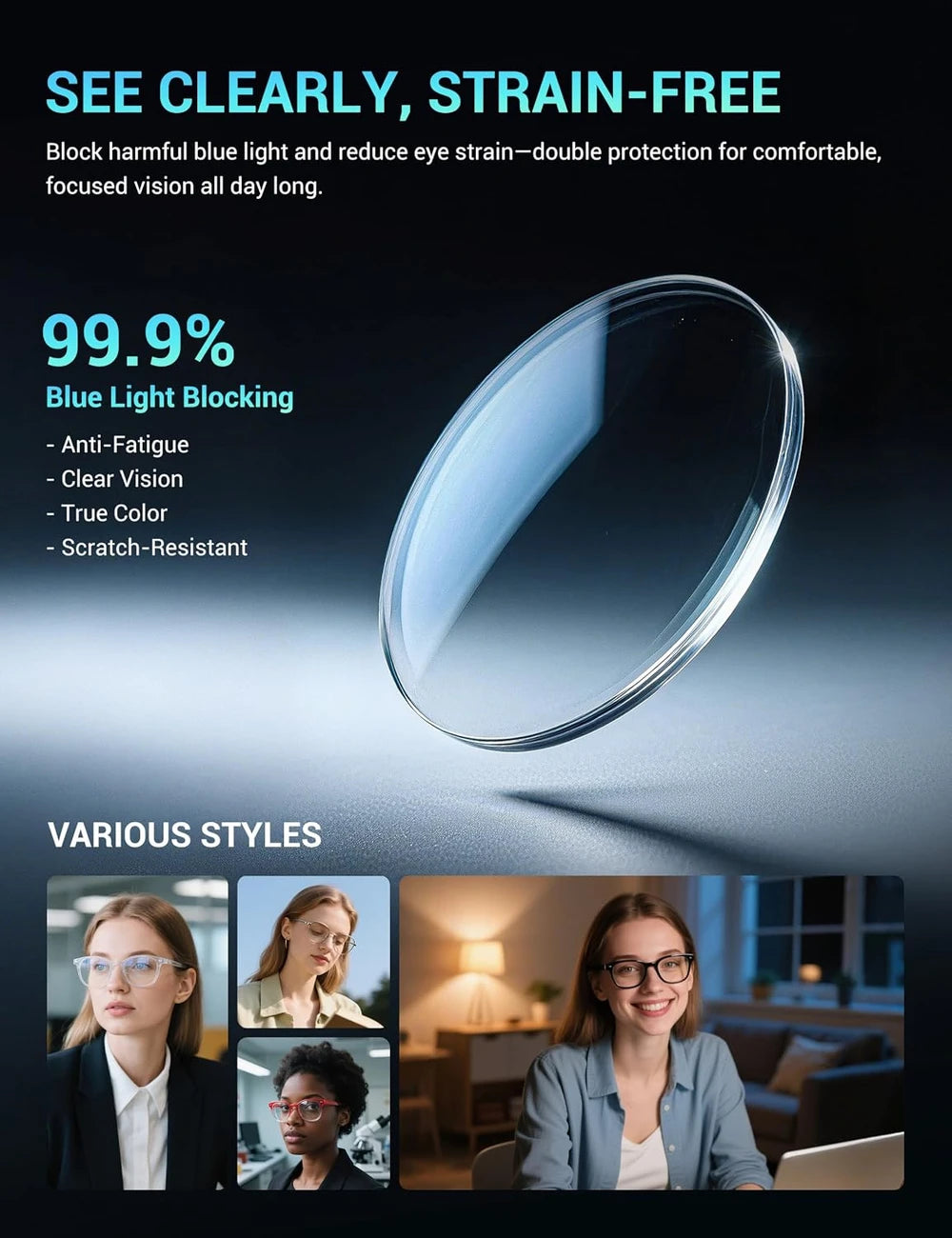 Retro Oval Blue Light Glasses