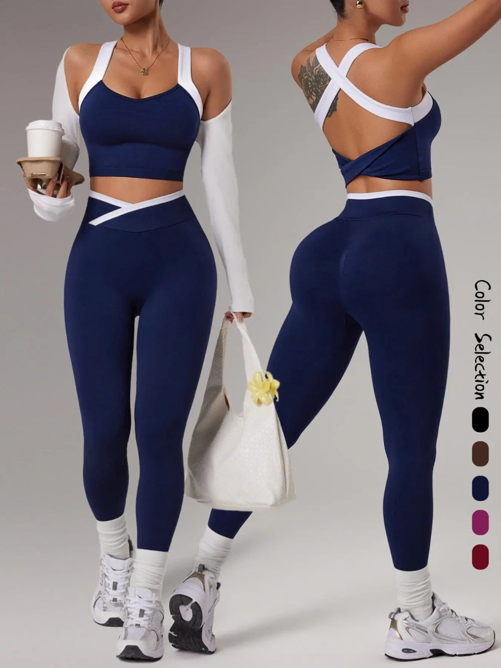 Colorblock Seamless Yoga Outfit