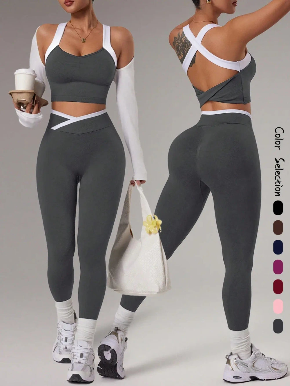 Colorblock Seamless Yoga Outfit