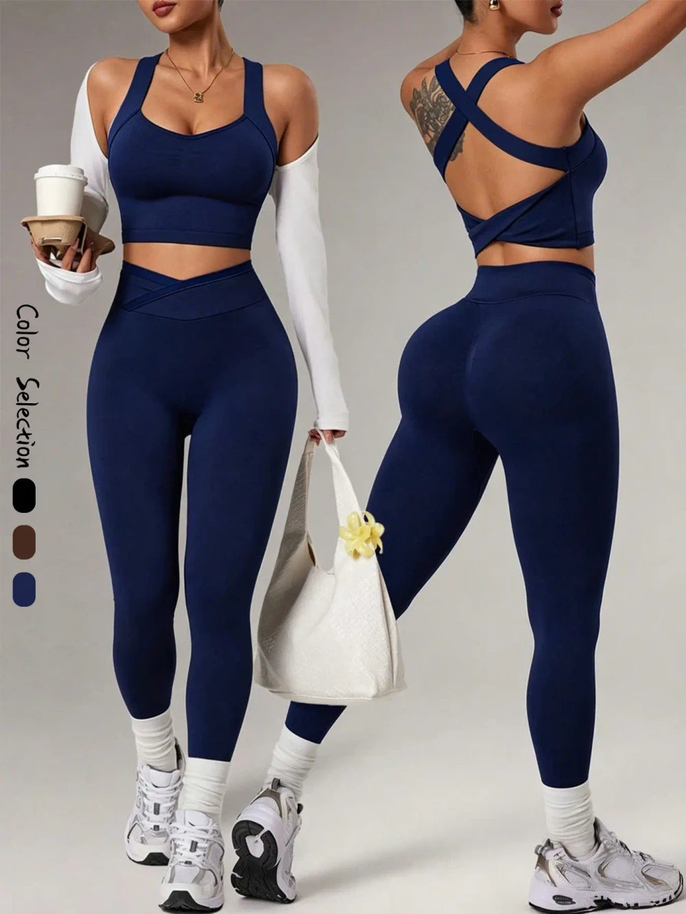 Colorblock Seamless Yoga Outfit