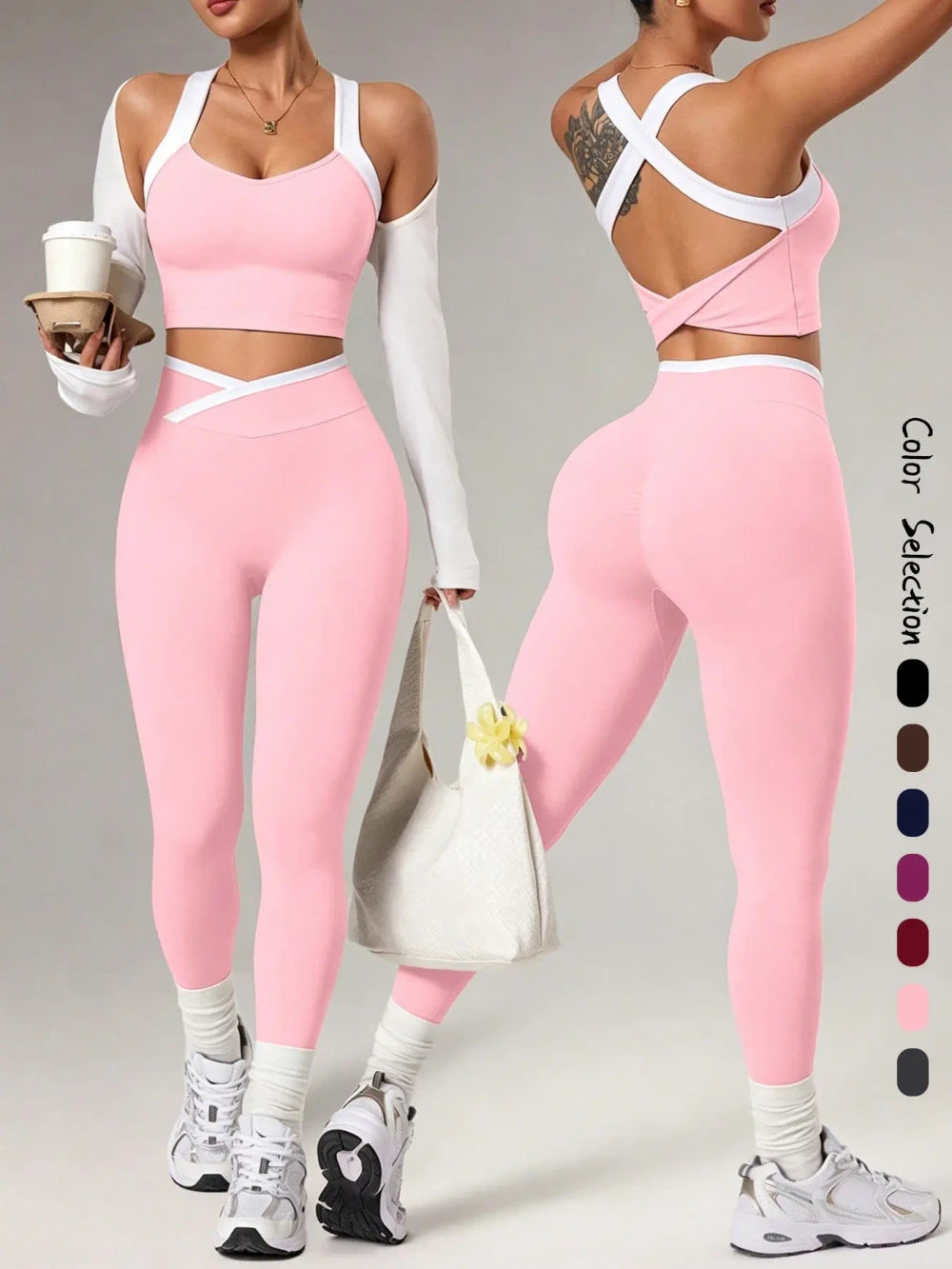 Colorblock Seamless Yoga Outfit