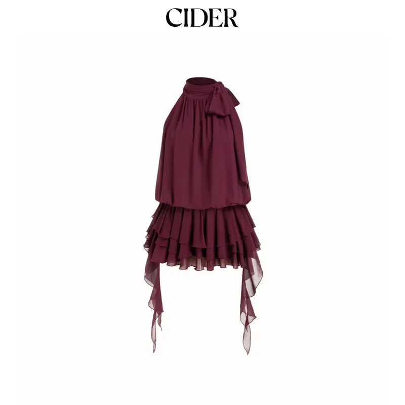 Chiffon Halter Mini Dress