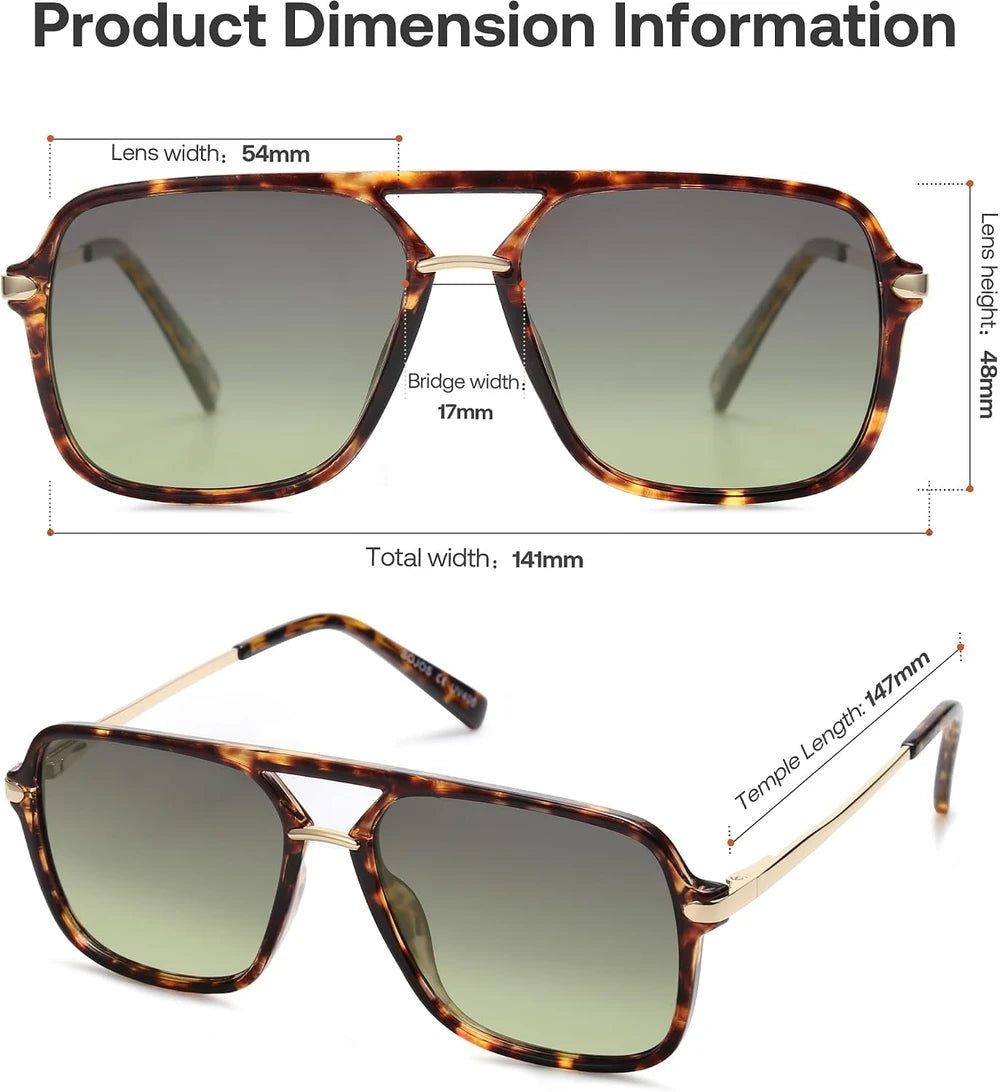 SOJOS Polarized Square Aviator Sunglasses