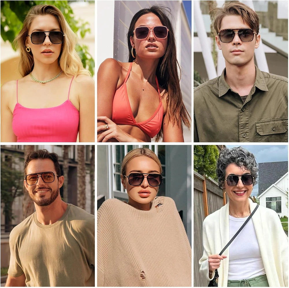 SOJOS Polarized Square Aviator Sunglasses
