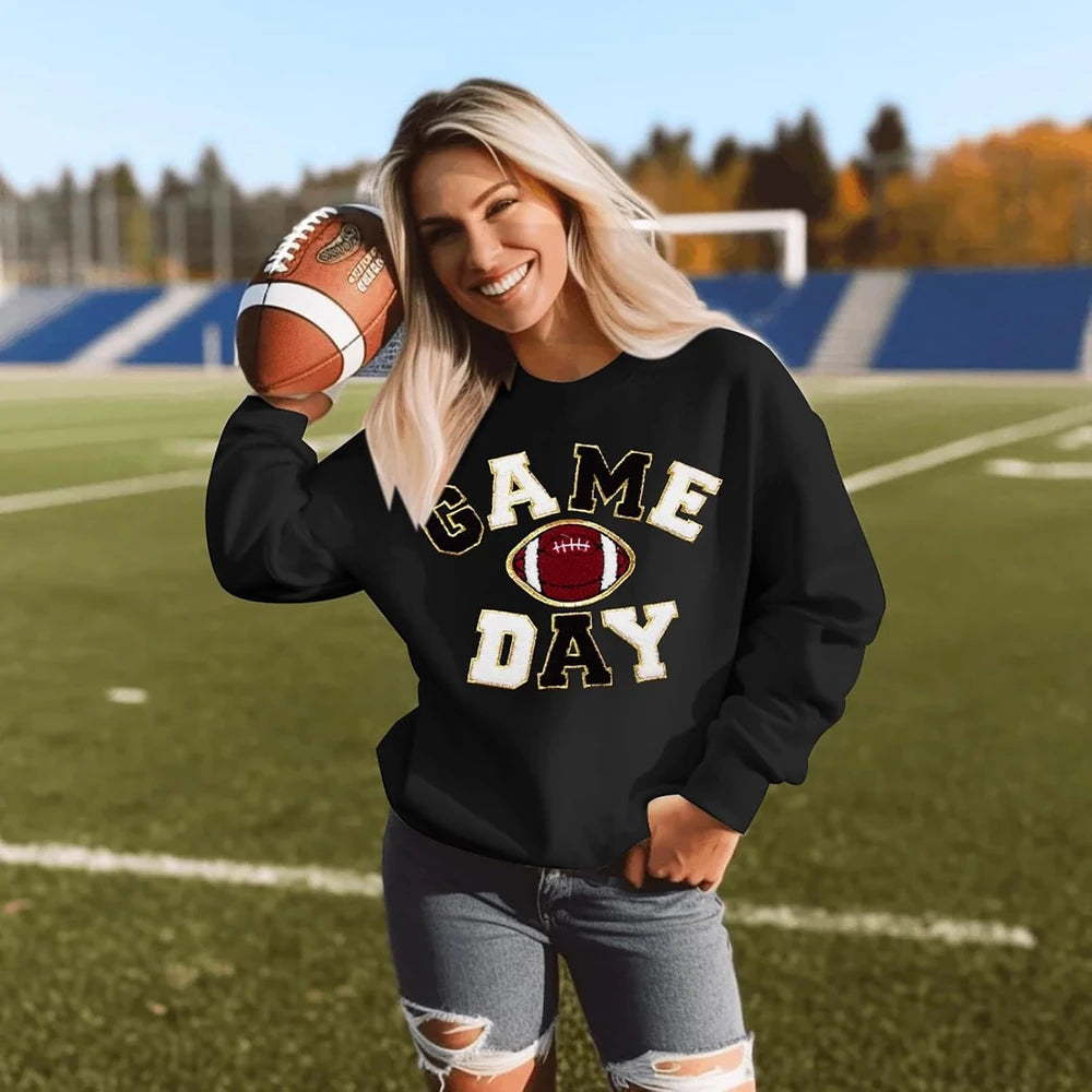 Casual Football Graphic Sweatshirt