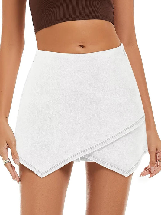 High Waist Denim Skort