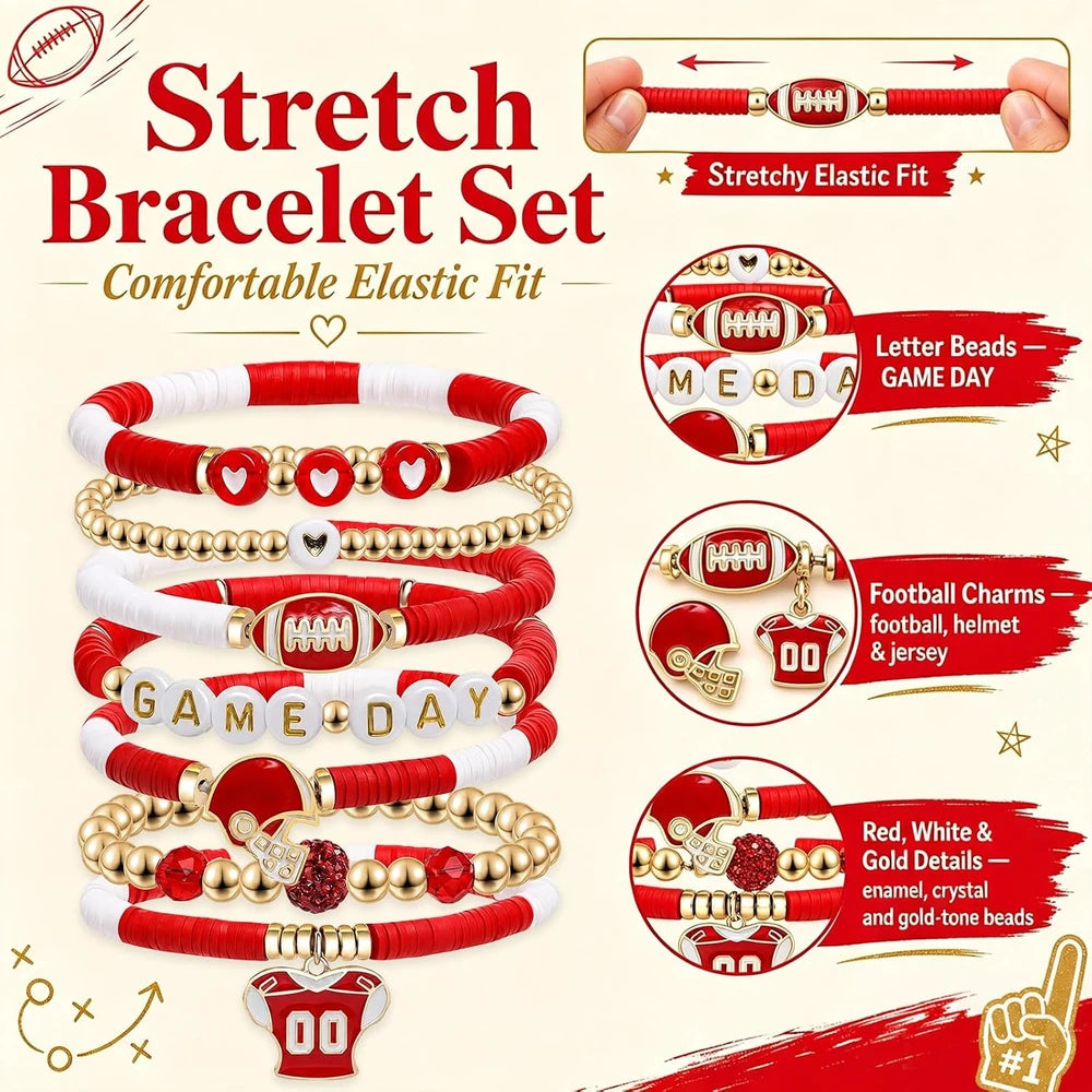 Artlunar Game Day Football Charm Bracelet