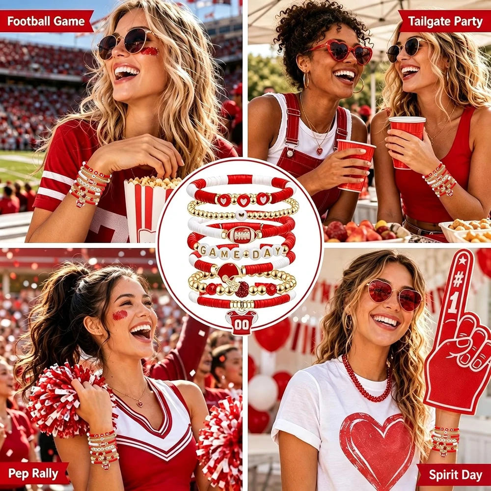 Artlunar Game Day Football Charm Bracelet
