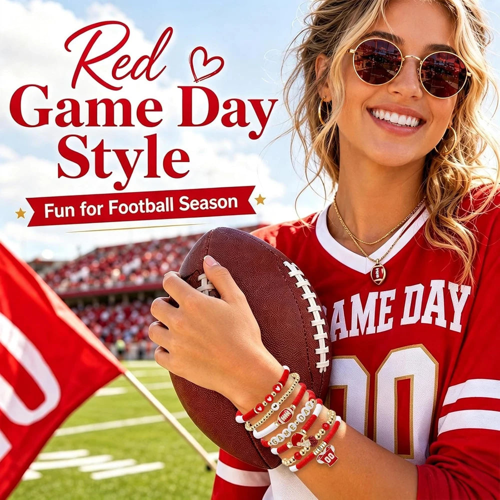 Artlunar Game Day Football Charm Bracelet