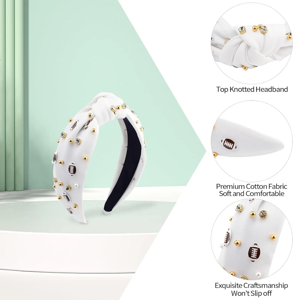 Pearl Rhinestone Knotted Headband