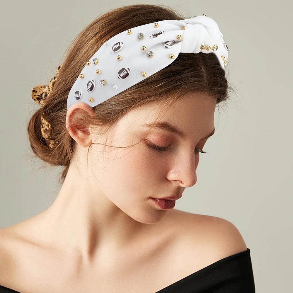 Pearl Rhinestone Knotted Headband