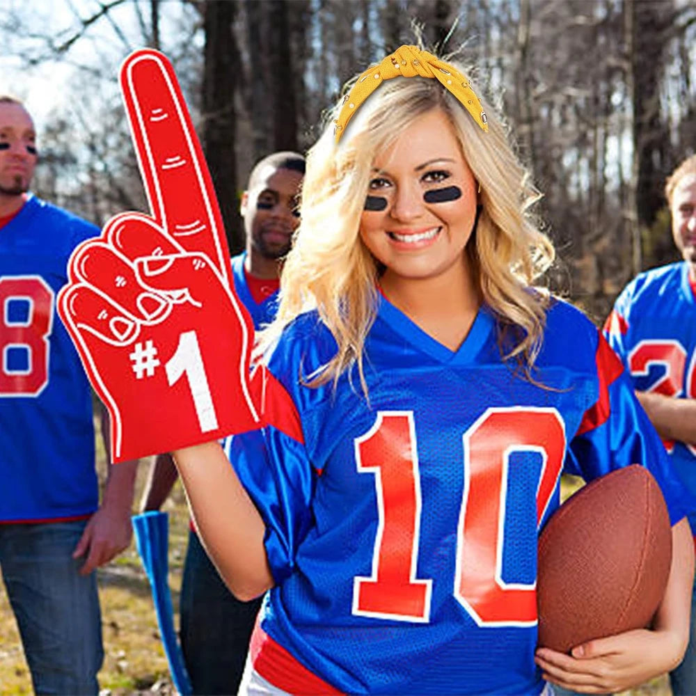 Football Rhinestone Knotted Headband