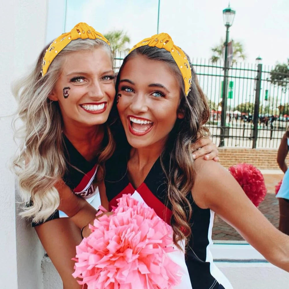 Football Rhinestone Knotted Headband