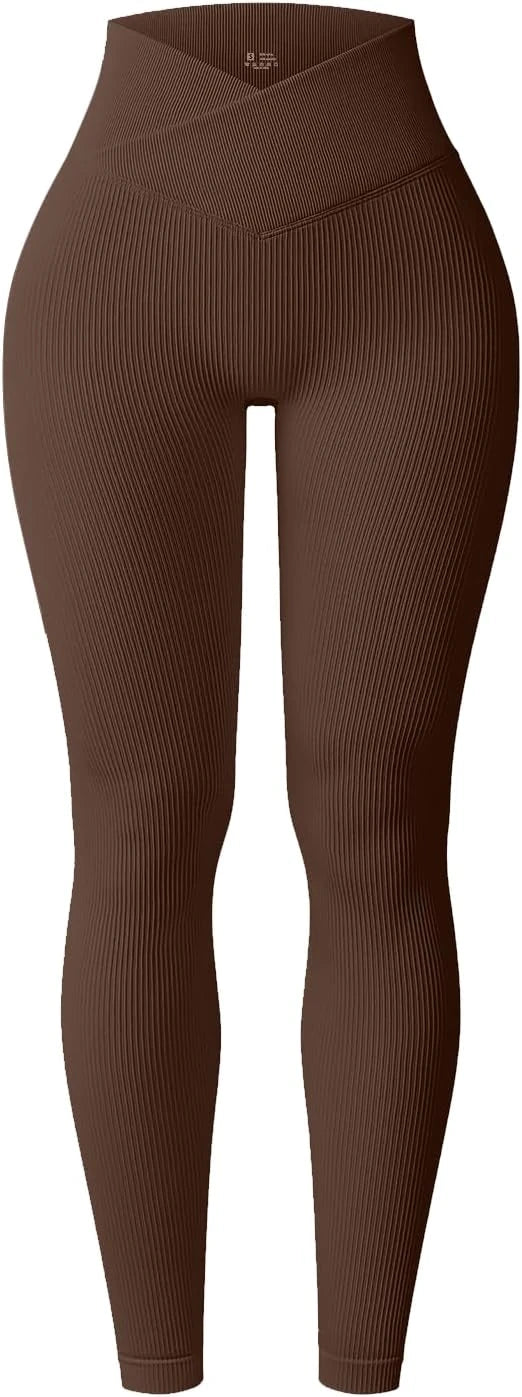 Ribbed Crossover Yoga Leggings