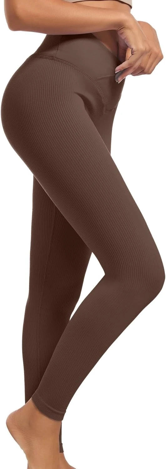 Ribbed Crossover Yoga Leggings
