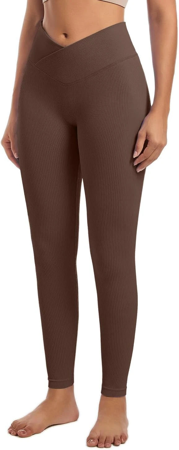 Ribbed Crossover Yoga Leggings