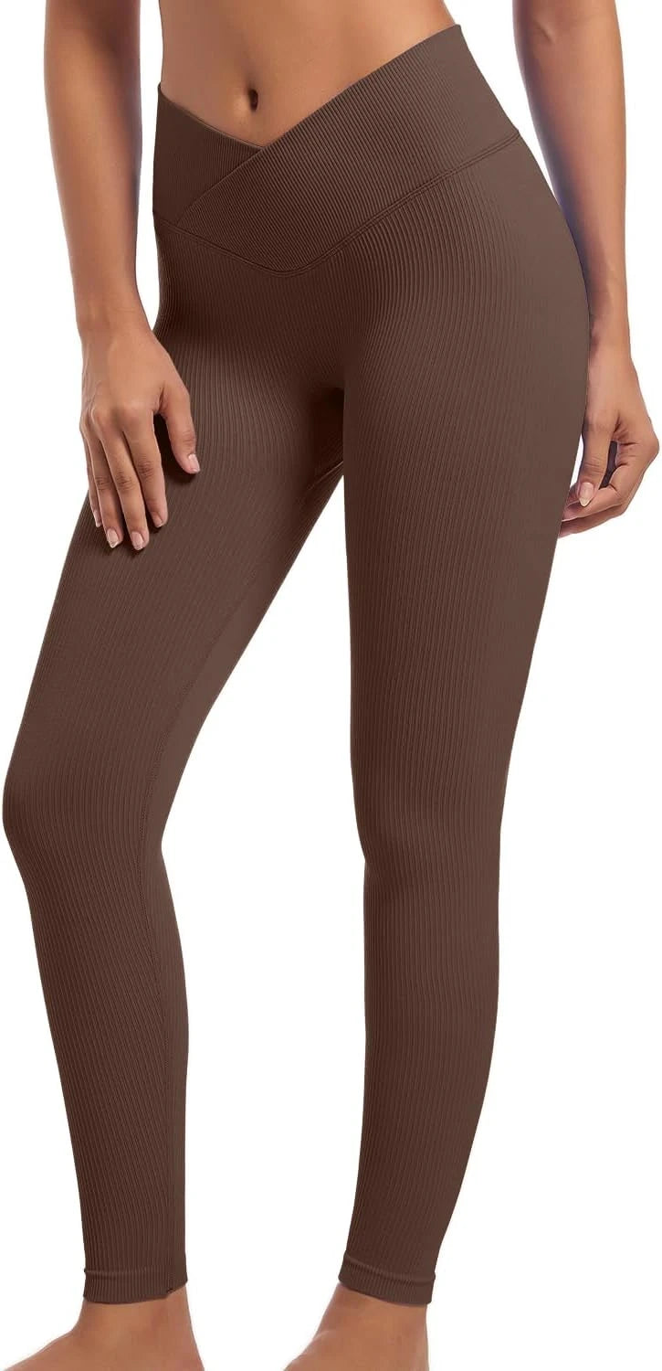 Ribbed Crossover Yoga Leggings